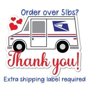 📦 Extra Shipping Label - for orders over 5 lbs 📦